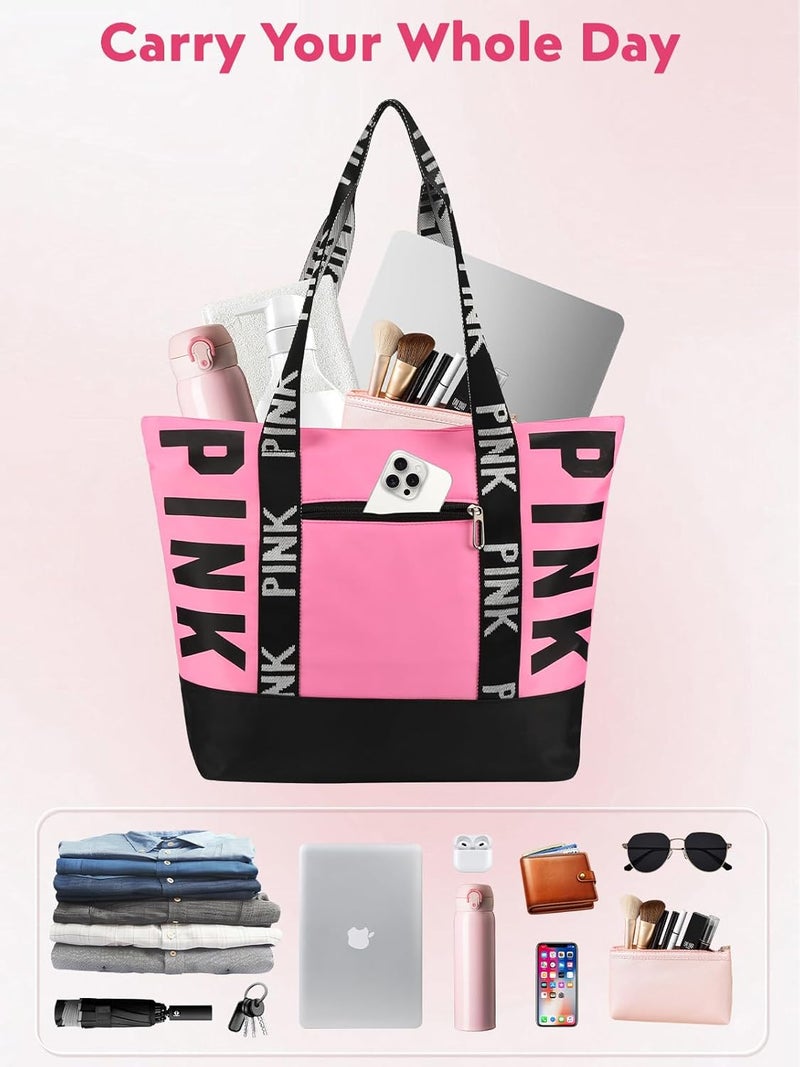 MOPERIL Travel Tote Bags for Women, Waterproof Beach Bag Spend the Night Bags for Women, Travel & Overnight Bag - Image 3